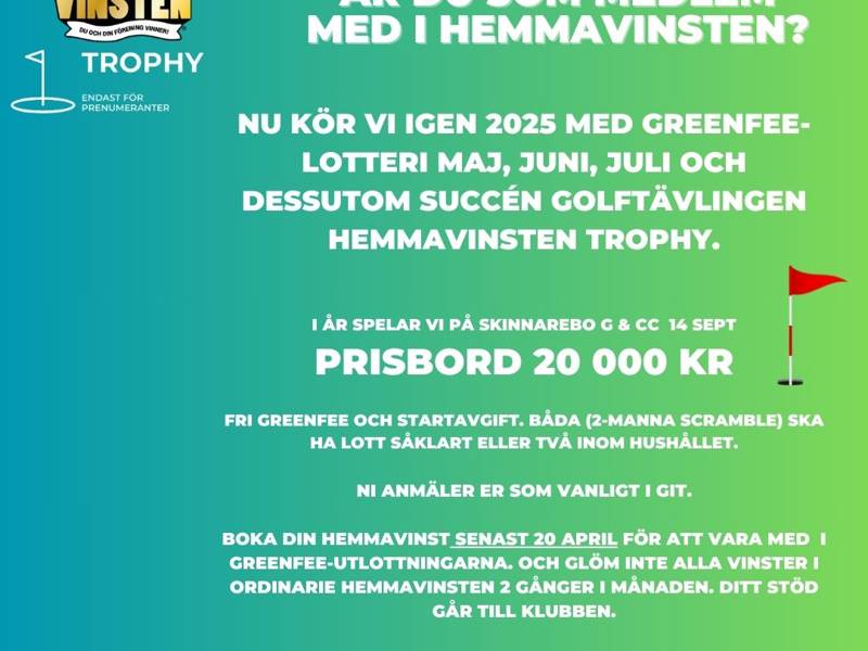 Greenfeelotteri Hemmavinsten